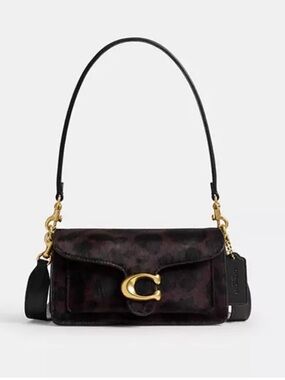 🖤Coach NWT Black Leopard Print Tabby 20 Shoulder Bag in Haircalf /Gold Hardware